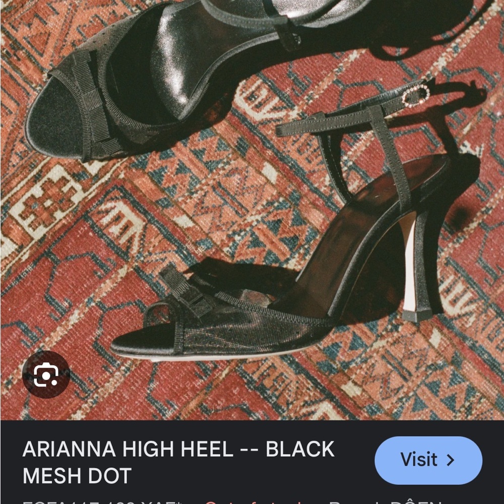 Doen Arianna High Heel Black Mesh Dot